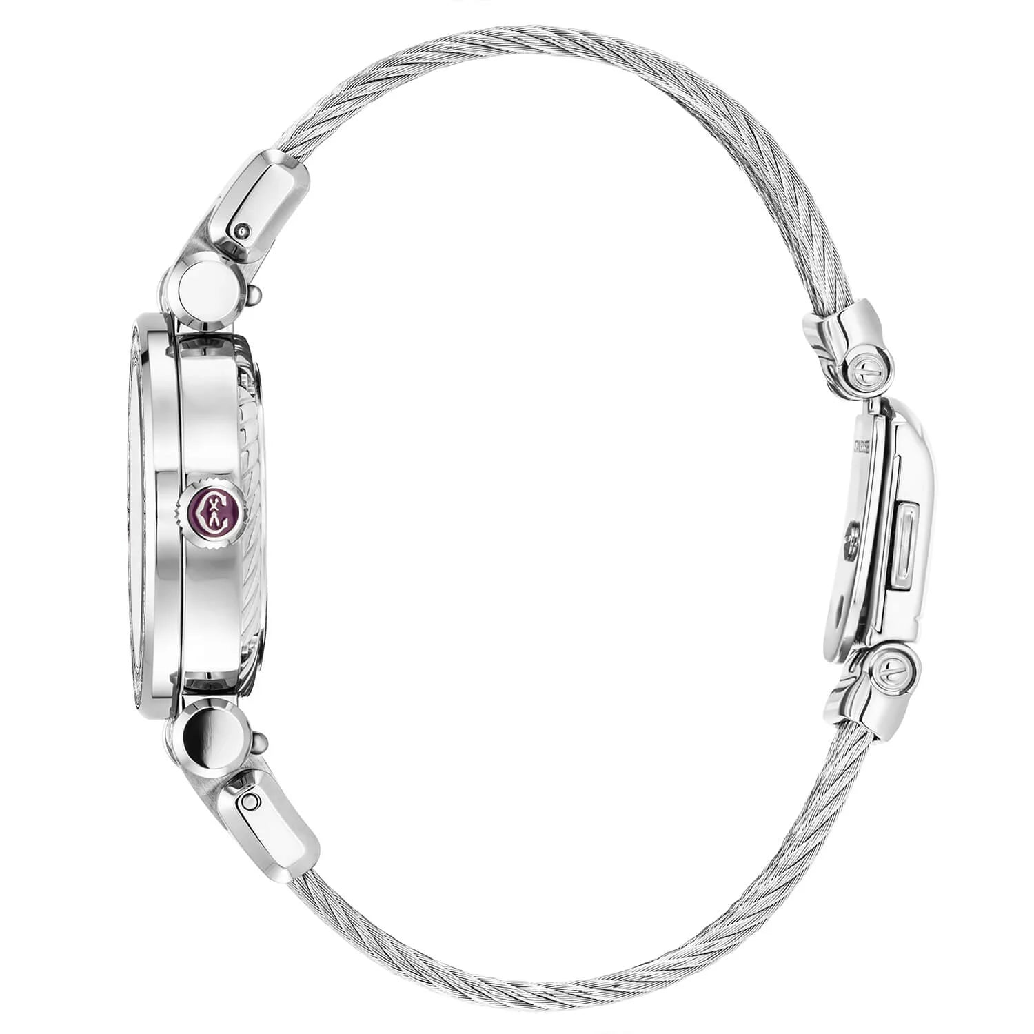 NAVIGATOR CRUISE, 28MM, CALIBRE CUARZO LUNAFASE, IMPRESO AVENTURINA CON 12 DIAMANTES DIAL, ACERO CON 30 DIAMANTES BEZEL, PULSERA DE ACERO CON CABLE INTERCAMBIABLE - © 2024 Charriol - Reloj