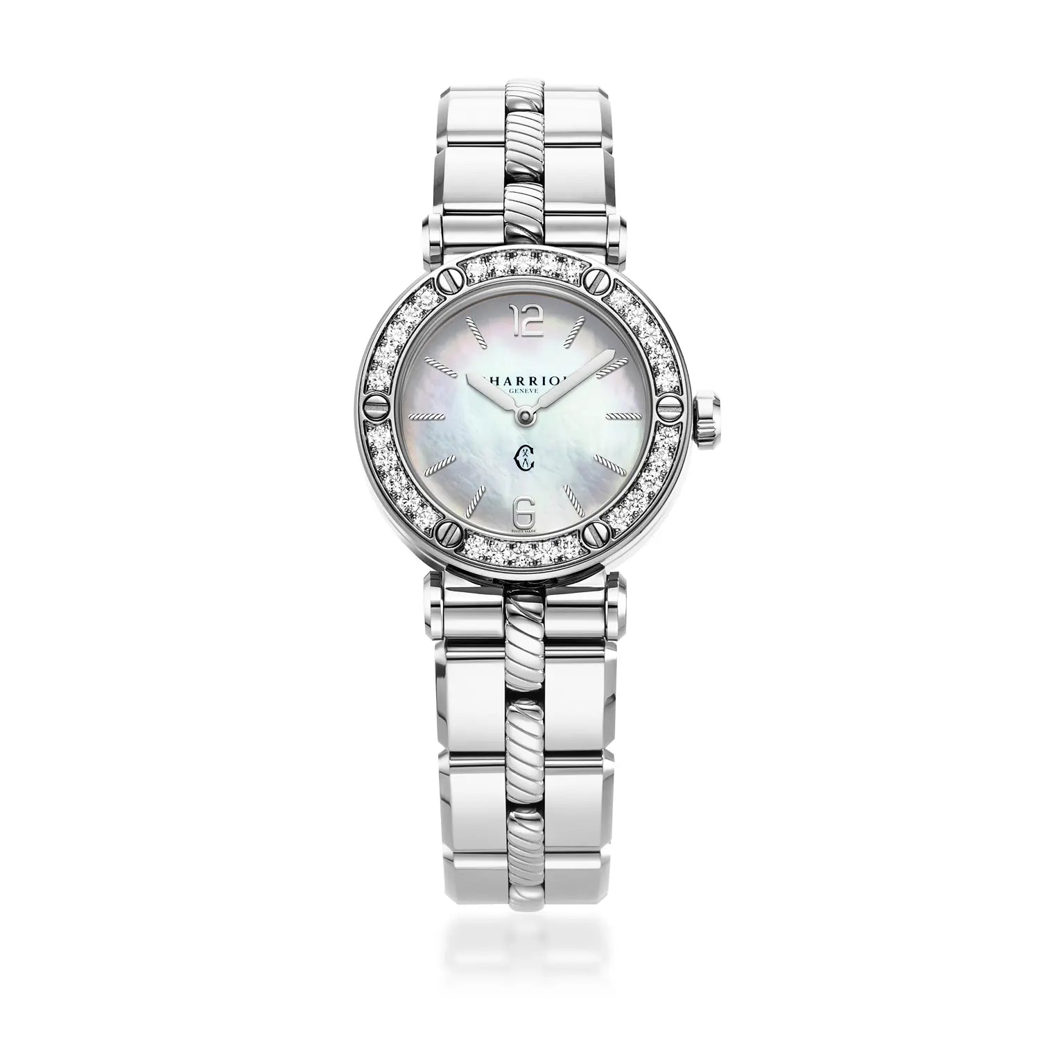 NAVIGATOR CRUISE, 28MM, CALIBRE CUARZO, DIAL DE PERLA MADRE, 30 DIAMANTES, PULSERA DE ACERO INTERCAMBIABLE - Charriol Geneve - Watch