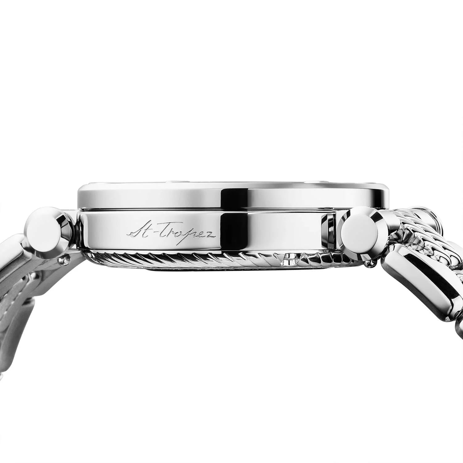 NAVIGATOR CRUISE, 36MM, CALIBRE AUTOMÁTICO DE ESQUELETÓN Charriol , CRISTAL CON 12 DIAMANTES DIAL DE ANILLO INTERIOR, ACERO CON 30 DIAMANTES FULCRO Y 6 DIAMANTES, PULSERA DE METAL INTERCAMBIABLE - © 2024 Charriol - Relojes