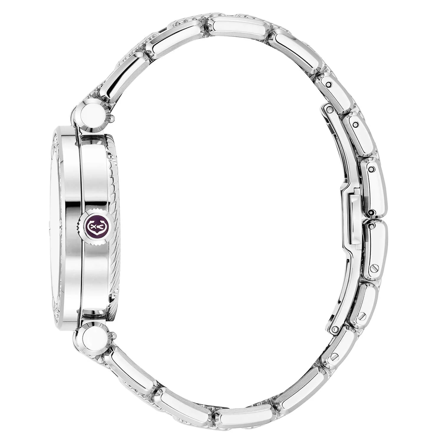 NAVIGATOR CRUISE, 36MM, CALIBRE CUARZO LUNAFASE, IMPRESO AVENTURINA CON 11 DIAMANTES DIAL, ACERO CON 30 DIAMANTES Y 6 TORNILLOS BEZEL, PULSERA DE METAL INTERCAMBIABLE - © 2024 Charriol - Reloj