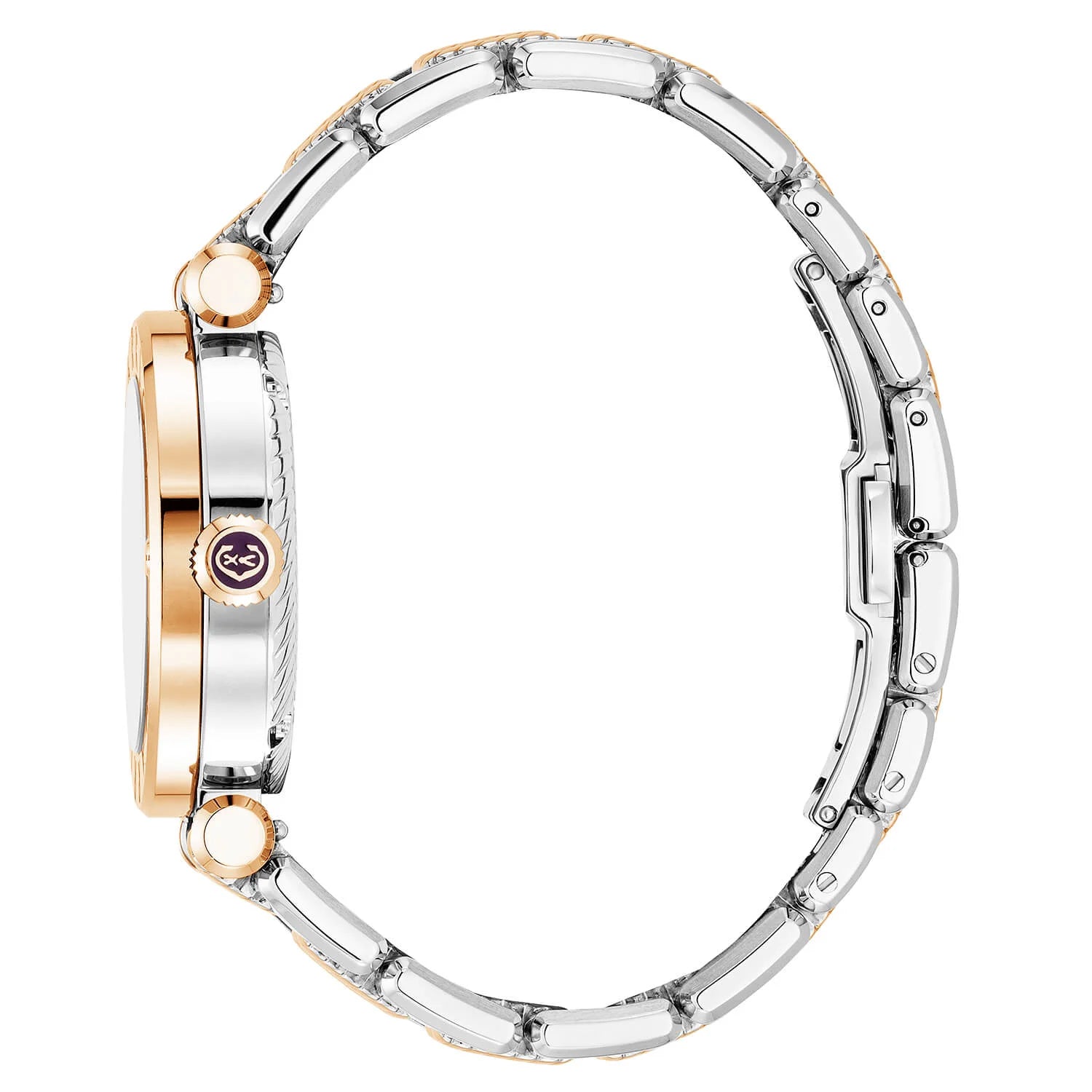 NAVIGATOR CRUISE, 36MM, QUARTZ CALIBRE, WHITE MOTHER-OF-PEARL WITH 10 DIAMONDS DIAL, STEEL ROSE GOLD PVD "CHARRIOL CHARRIOL" WITH 2 SCREWS BEZEL, METAL BICOLOR INTERCHANGEABLE BRACELET - © 2024 Charriol - Watch