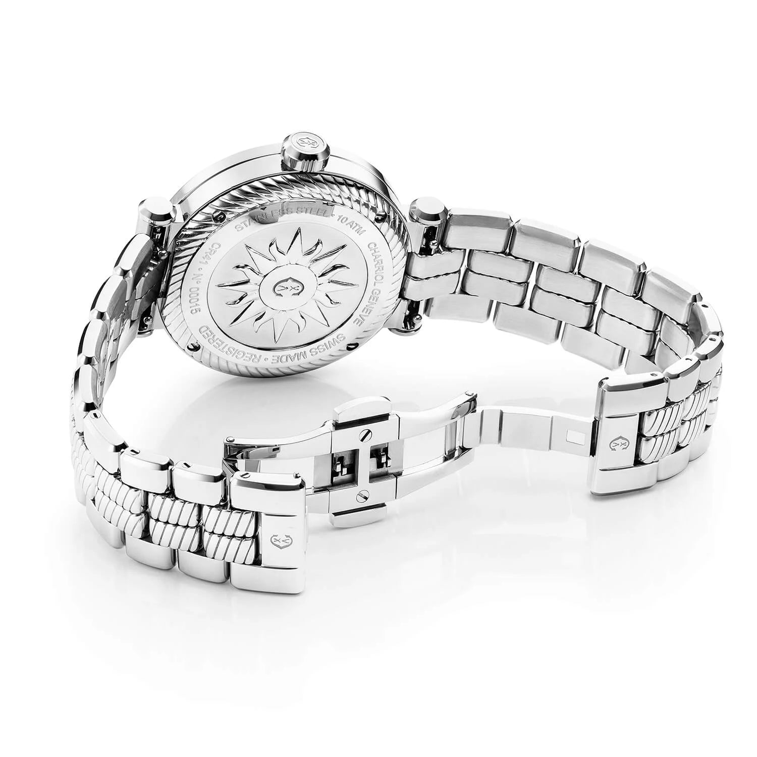 NAVIGATOR CRUISE, 41MM, QUARTZ CALIBRE, WHITE DIAL, STEEL "CHARRIOL CHARRIOL" BEZEL, METAL INTERCHANGEABLE BRACELET - ©2025 Philippe Charriol International Ltd. - Watch