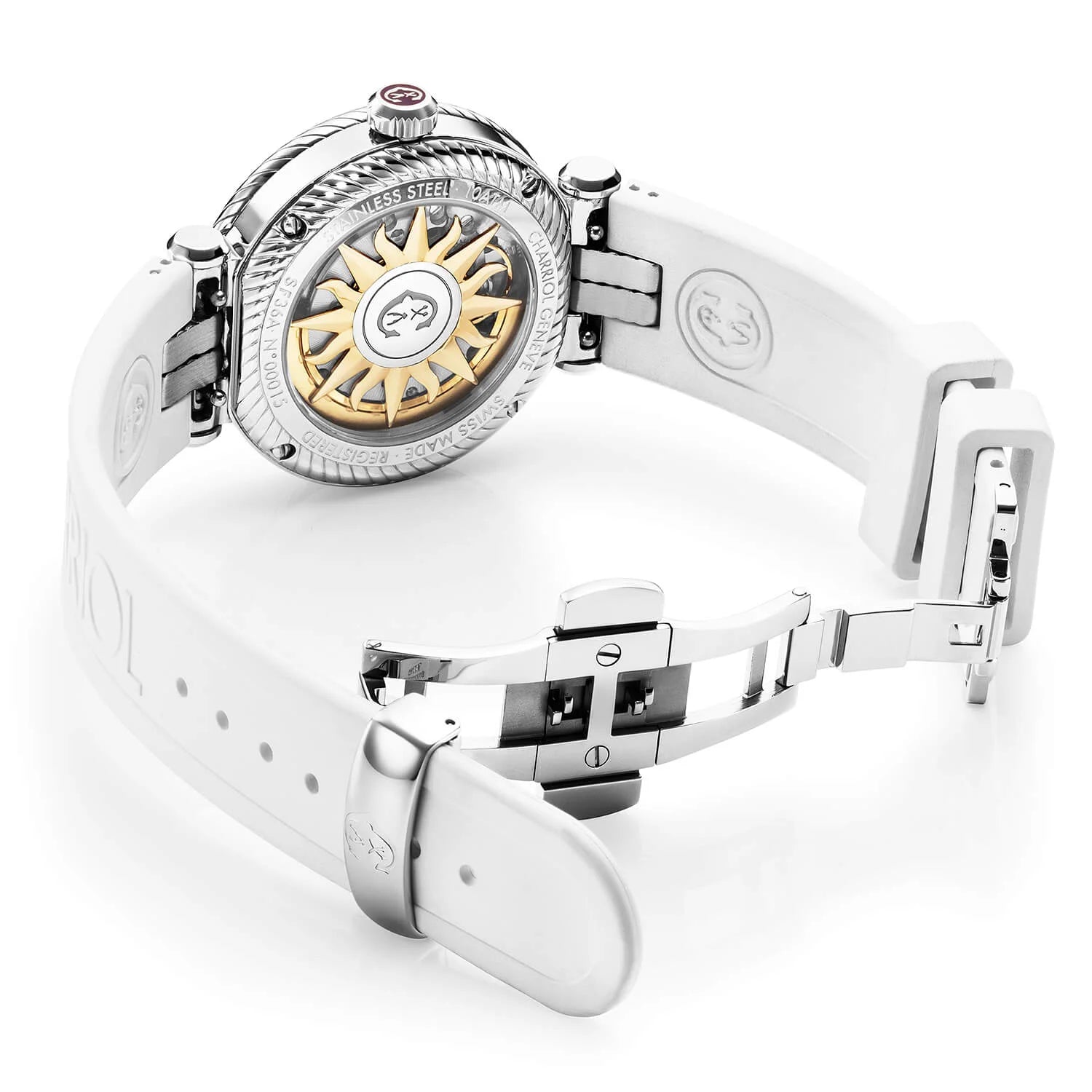 NAVIGATOR SURF, 36MM, AUTOMATIC CALIBRE, WHITE DIAL, WHITE BEZEL, WHITE RUBBER INTERCHANGEABLE BRACELET - Charriol - Watch