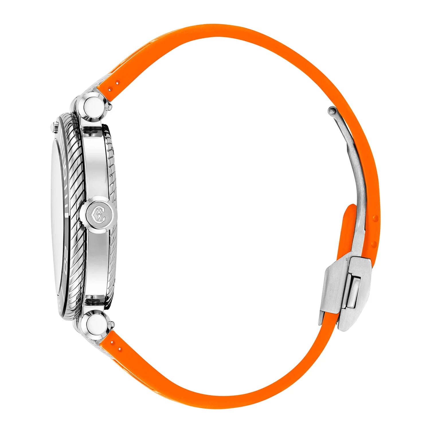 NAVIGATOR SURF, 41MM, CALIBRE AUTOMÁTICO, ESFERA LUMINOVA NEGRA, BISEL NEGRO Y PLATA, PULSERA INTERCAMBIABLE DE GOMA NARANJA - © 2024 Charriol - Watch