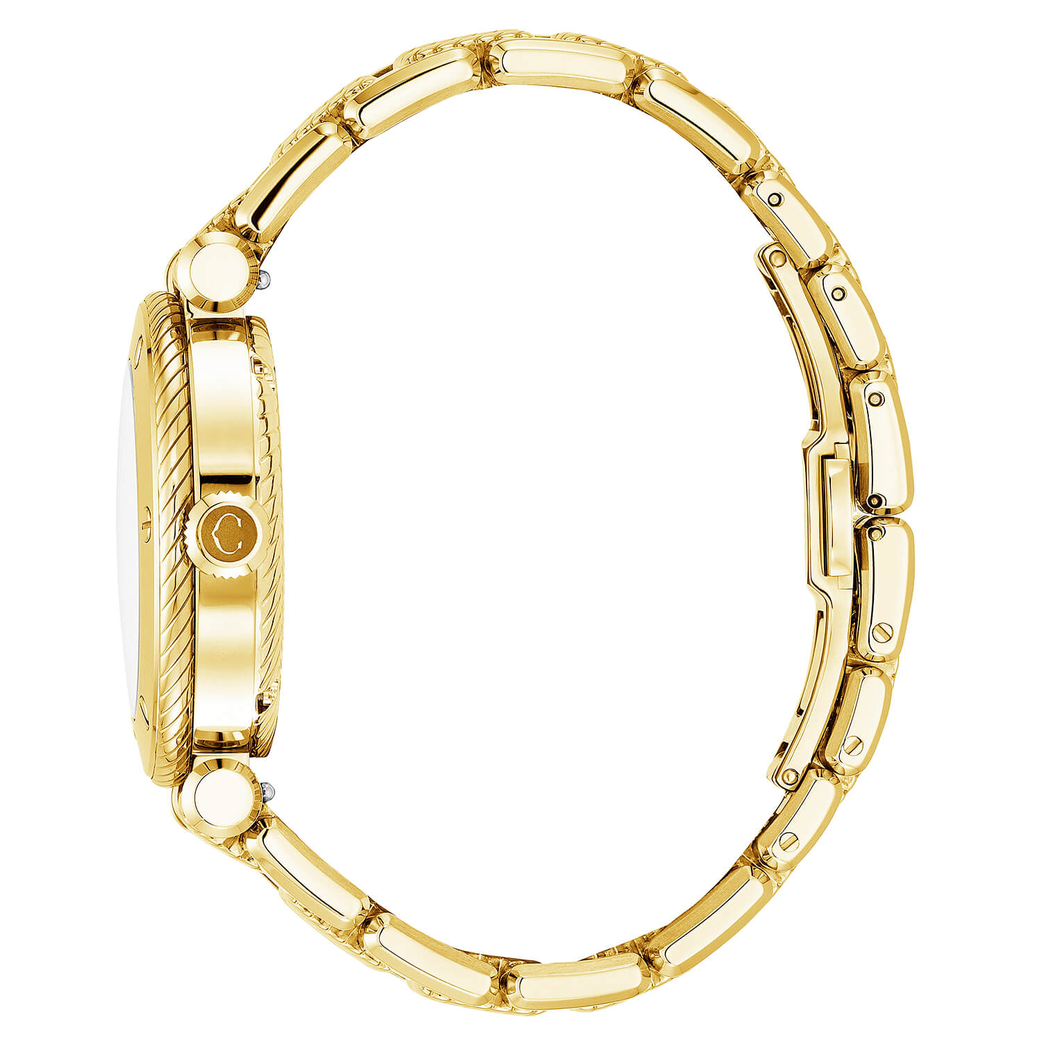 NAVIGATOR SURF GMT, 36MM, CALIBRE GMT CUARZO, ESFERA BLANCA, 30 DIAMANTES BEZEL, PVD ORO AMARILLO PULSERA INTERCAMBIABLE - Charriol Geneve - Relojes