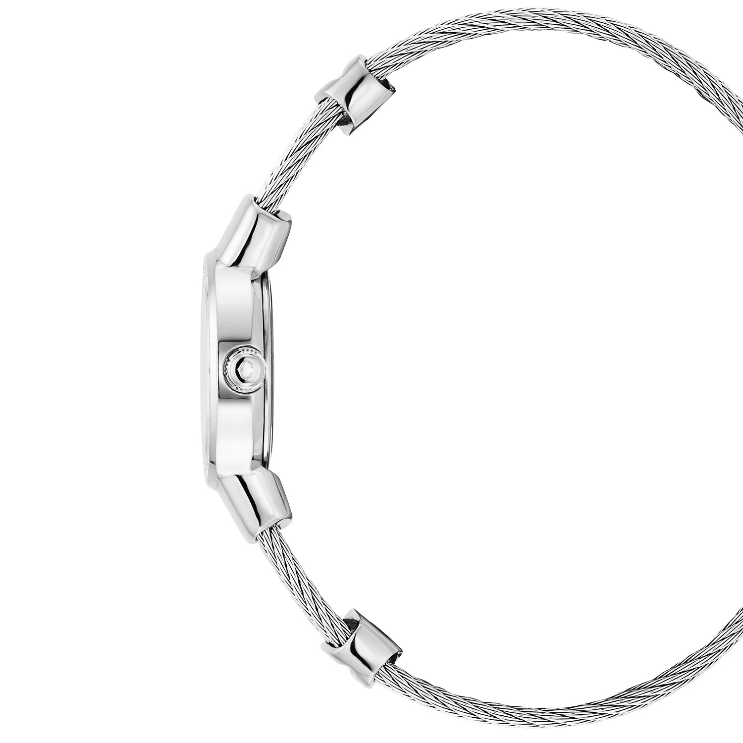 ST TROPEZ, 20MM, CALIBRE CUARZO, ESFERA MADREPERLA, ACERO CON 24 DIAMANTES, PULSERA DE CABLE DE ACERO - Charriol Geneve - Relojes