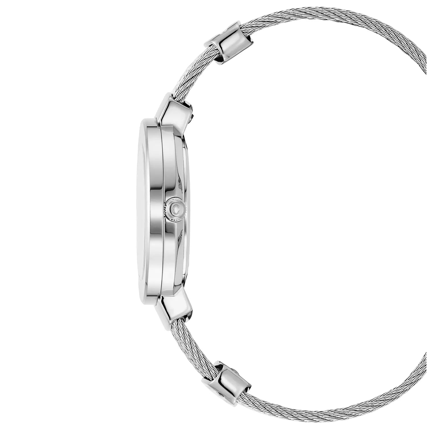 ST TROPEZ, 30MM, CALIBRE CUARZO, DIAL DE PERLA MADRE, "CHARRIOL CHARRIOL " BEZEL, PULSERA DE CABLE DE ACERO - Charriol Geneve - Relojes