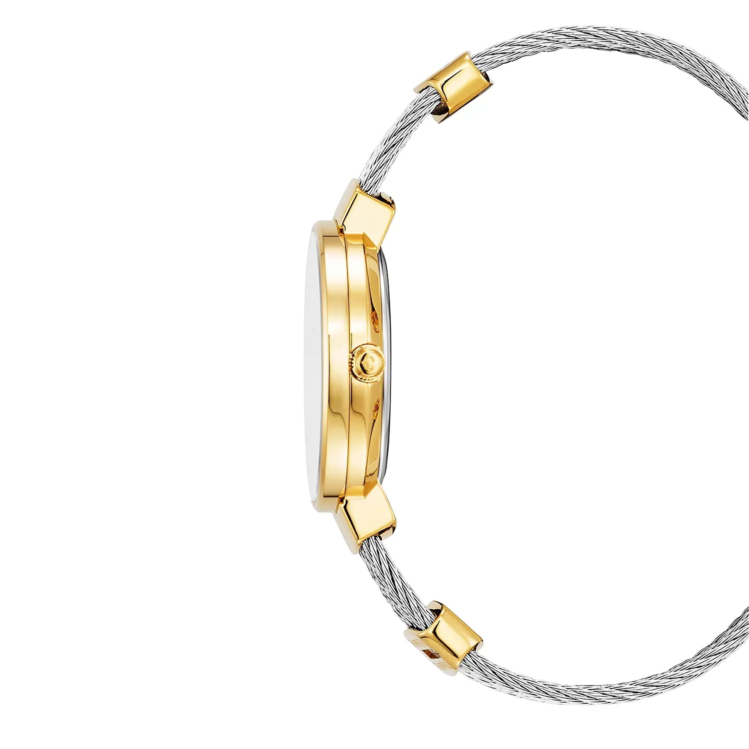 ST TROPEZ, 30MM, CUARZO CALIBRE, PERLA MADRE CON 10 DIAMANTES DIAL, BISEL DE PERLA MADRE, PULSERA DE CABLE DE ACERO - Charriol Geneve - Watch
