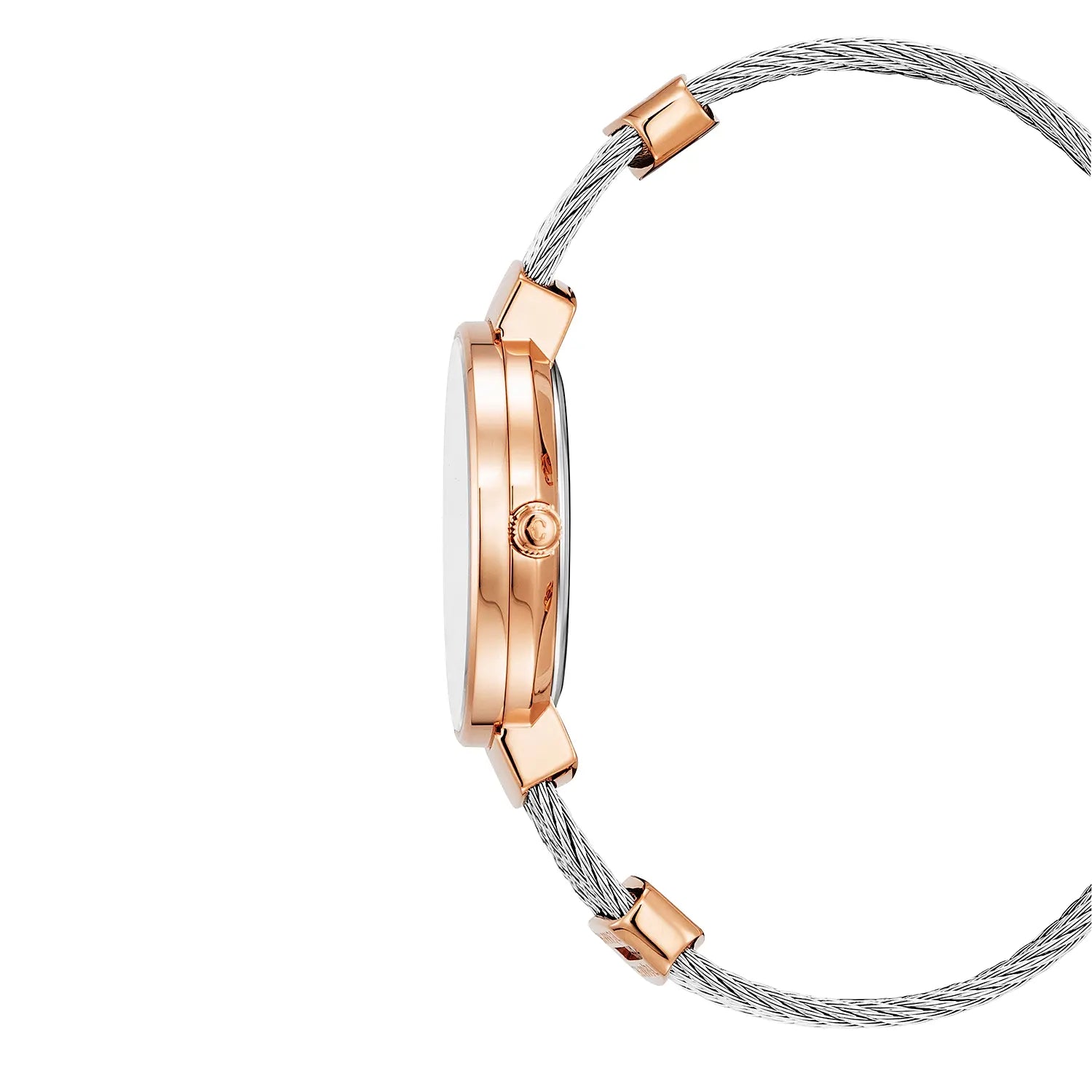 ST TROPEZ, 30MM, CUARZO CALIBRE, PERLA MADRE CON 10 DIAMANTES DIAL, BISEL DE PERLA MADRE, PULSERA DE CABLE DE ACERO - Charriol Geneve - Watch