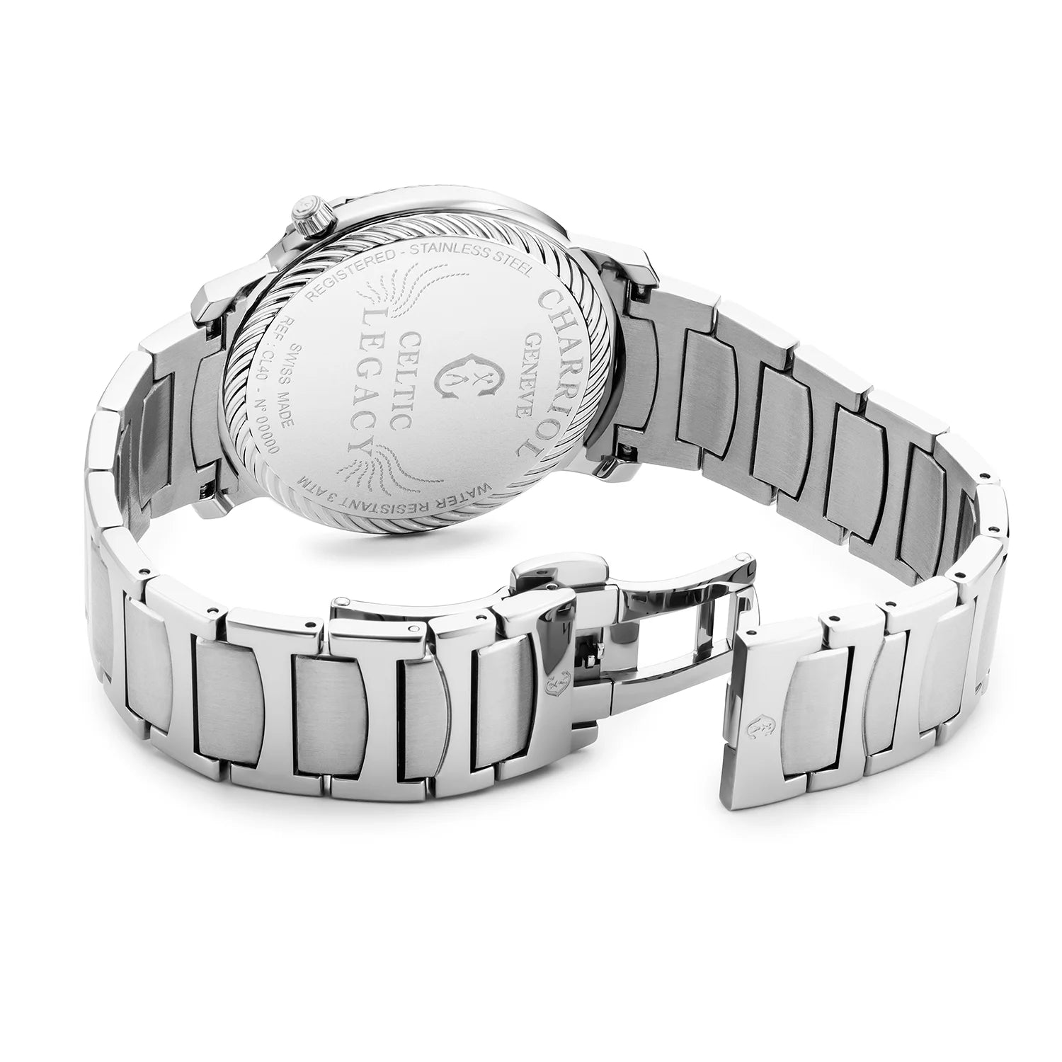 CELTIC LEGACY, 40MM, CUARZO CALIBRE, AZUL "CLOUS DE PARIS" DIAL, ACERO BEZEL, ACERO PULSERA - Charriol Geneve - Watch