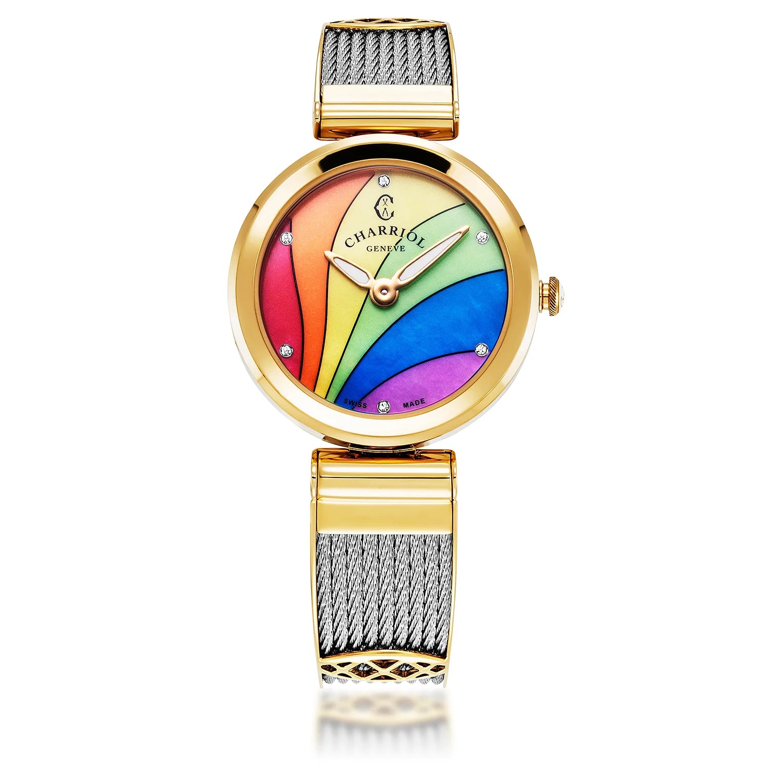 Forever Reloj motivo arco iris y oro amarillo - Charriol Geneve - Watch