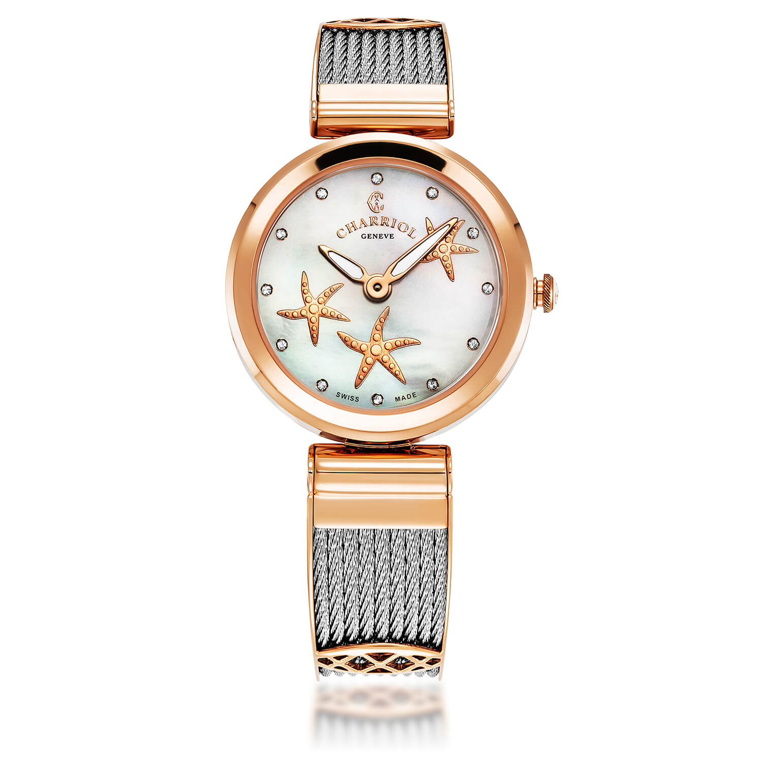 Forever Watch White with gold starfish and Rose Gold - Charriol Geneve -  Watch