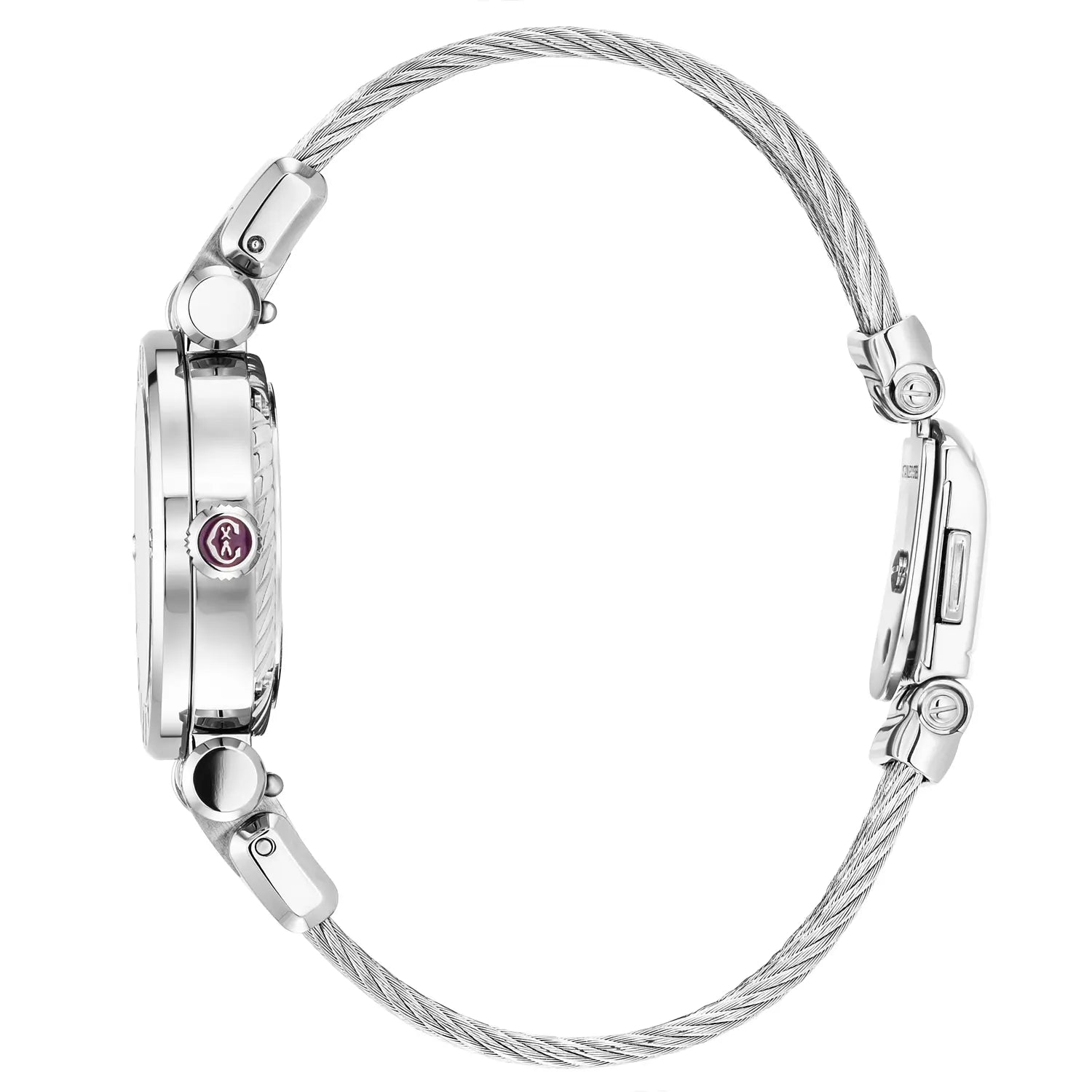 NAVIGATOR CRUISE, 28MM, CALIBRE CUARZO, DIALLA MADREPERLA CON 12 DIAMANTES, BISELCHARRIOL CHARRIOL", PULSERA INTERCAMBIABLE CON CABLE DE ACERO - Charriol Geneve - Relojes