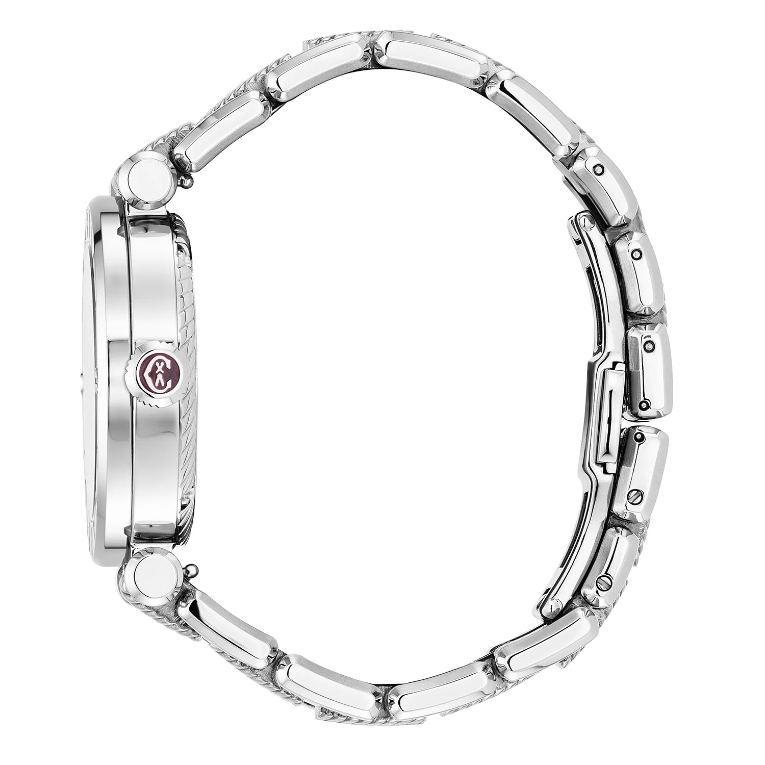 St Tropez Cruise Reloj Automático 36mm Brazalete Gris Claro, Bisel Gris Claro y 2 Tornillos y Esfera Blanca MOP - Charriol Geneve - Relojes