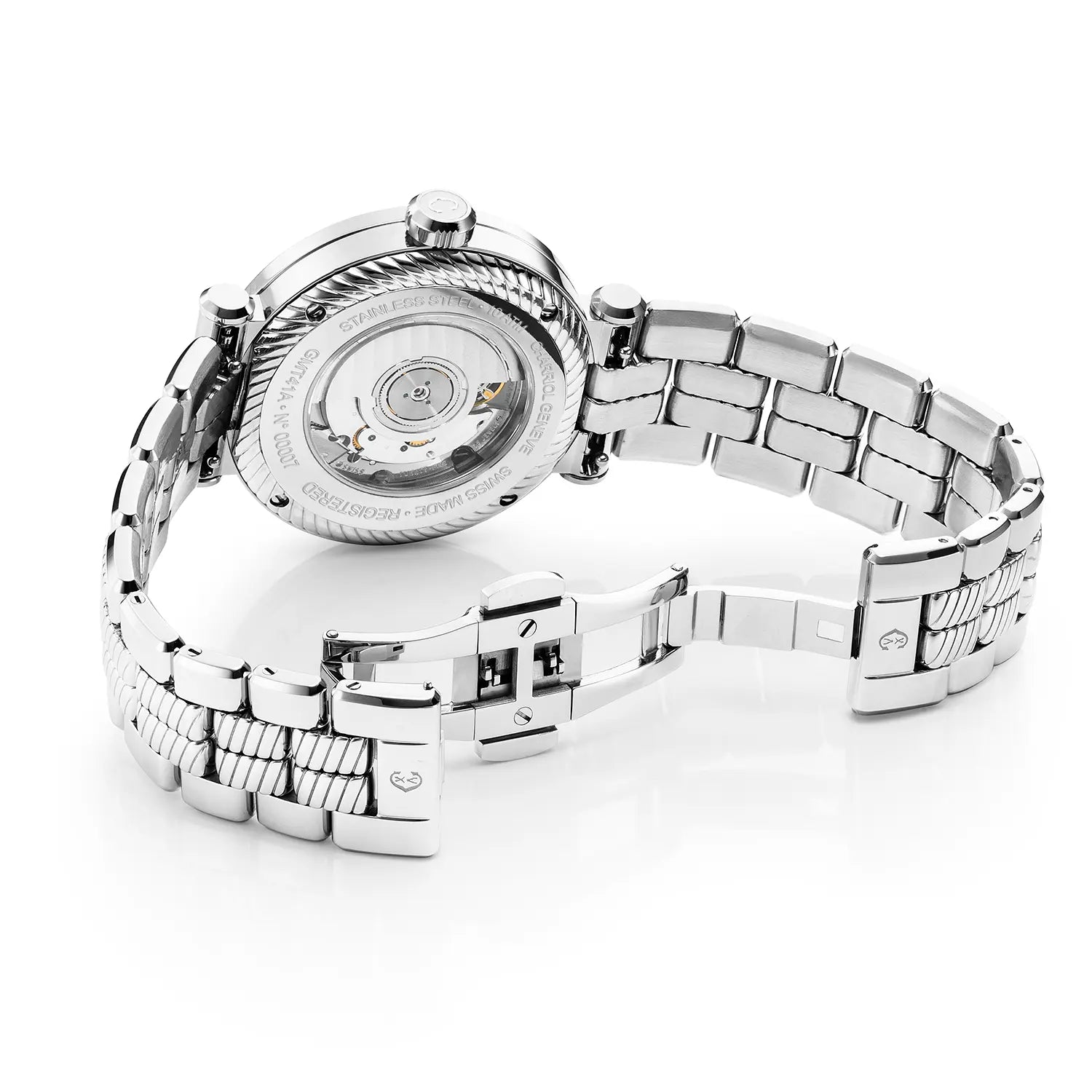 NAVIGATOR SURF GMT, 41MM, CALIBRE AUTOMÁTICO, ESFERA BLANCA, BISEL DE 6 TORNILLOS, PULSERA INTERCAMBIABLE DE ACERO - Charriol Geneve - Relojes