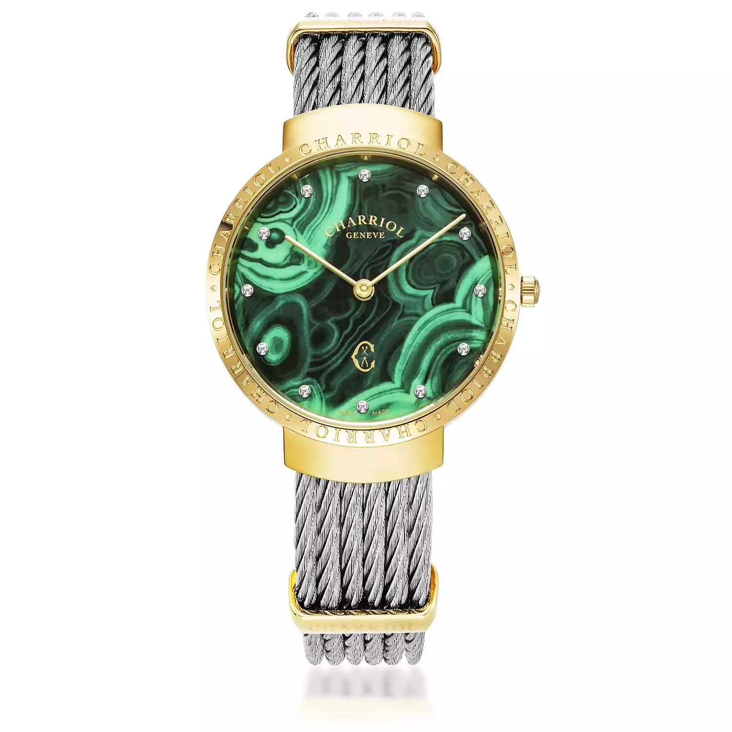 Reloj Slim Verde y Acero - Charriol Geneve - Relojes