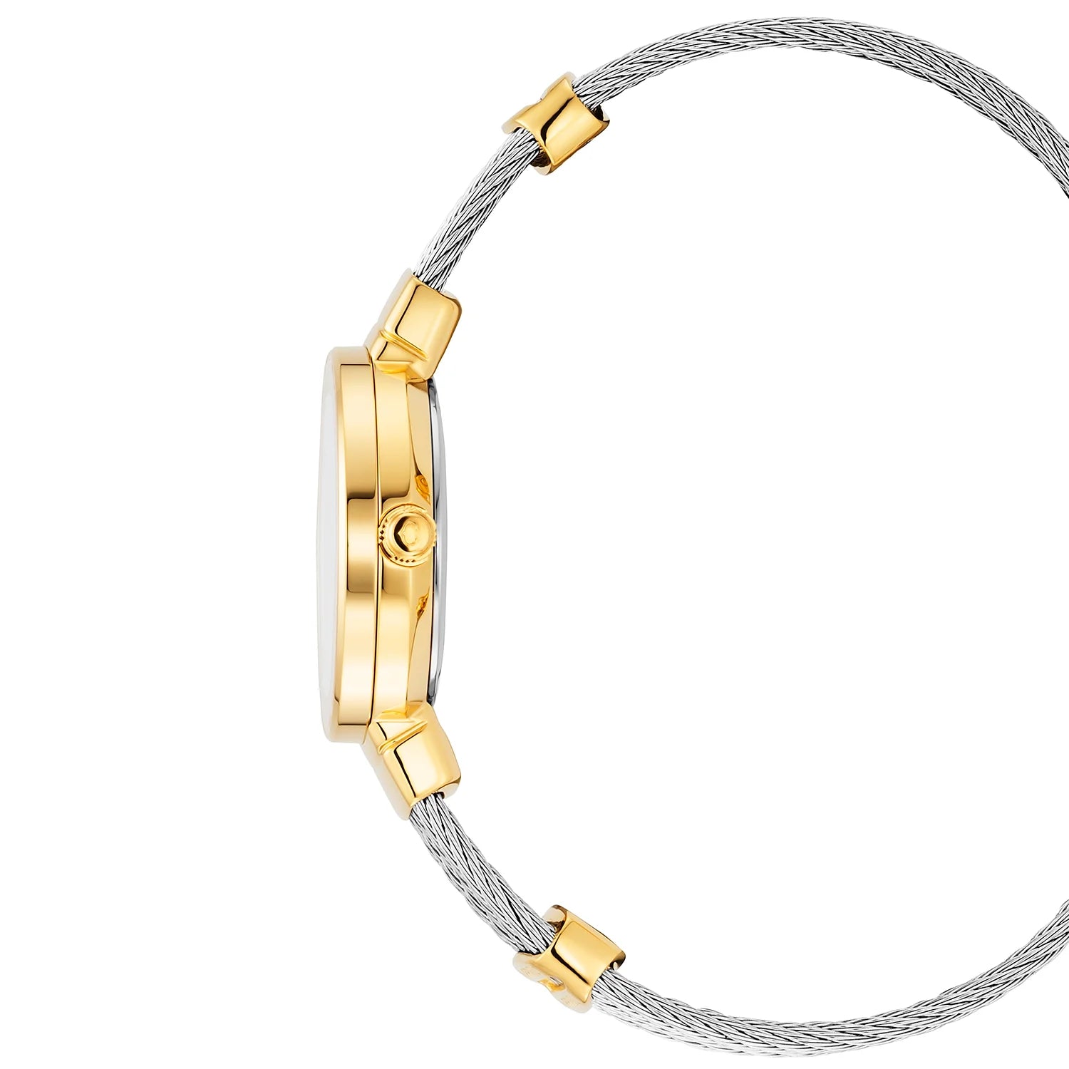 ST TROPEZ, 25MM, CALIBRE CUARZO, DIAL DE PERLA MADRE, BISEL PVD ORO AMARILLO, PULSERA DE CABLE DE ACERO - Charriol Geneve - Watch