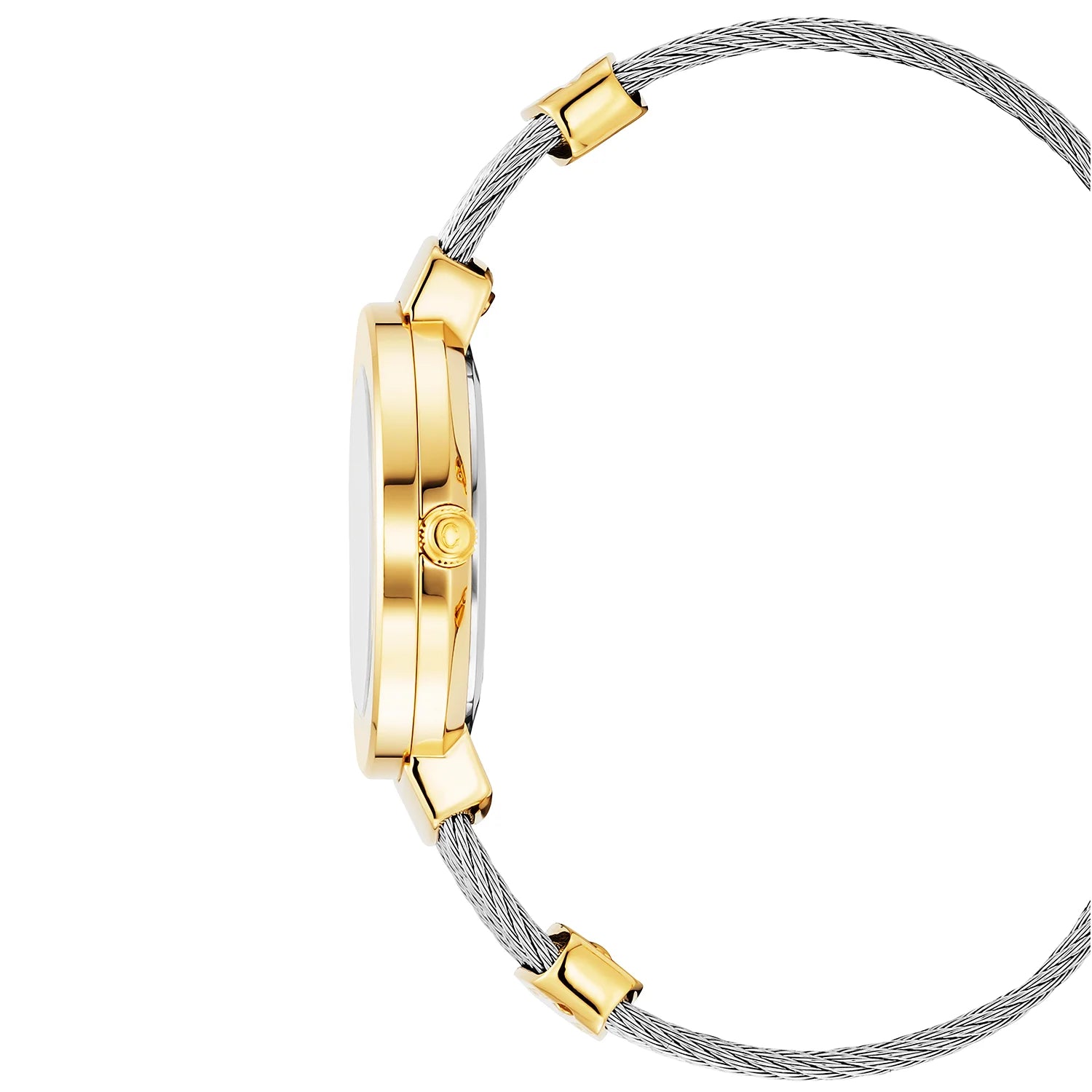 ST TROPEZ, 30MM, CALIBRE CUARZO, PERLA MADRE CON 10 DIAMANTES DIAL, "CHARRIOL CHARRIOL " BEZEL, PULSERA DE CABLE DE ACERO - Charriol Geneve - Watch