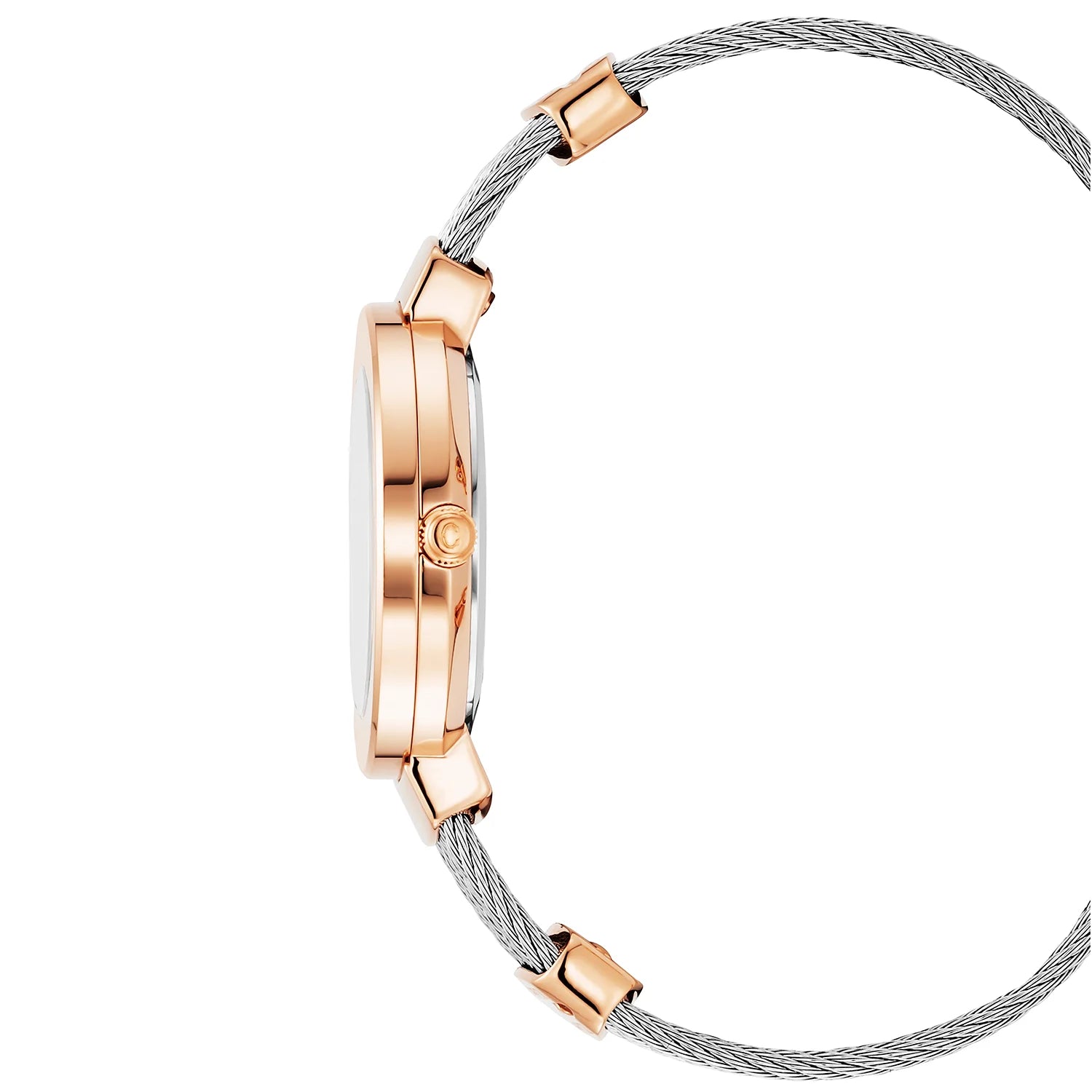 ST TROPEZ, 30MM, CALIBRE CUARZO, PERLA MADRE CON 10 DIAMANTES DIAL, "CHARRIOL CHARRIOL " BEZEL, PULSERA DE CABLE DE ACERO - Charriol Geneve - Watch