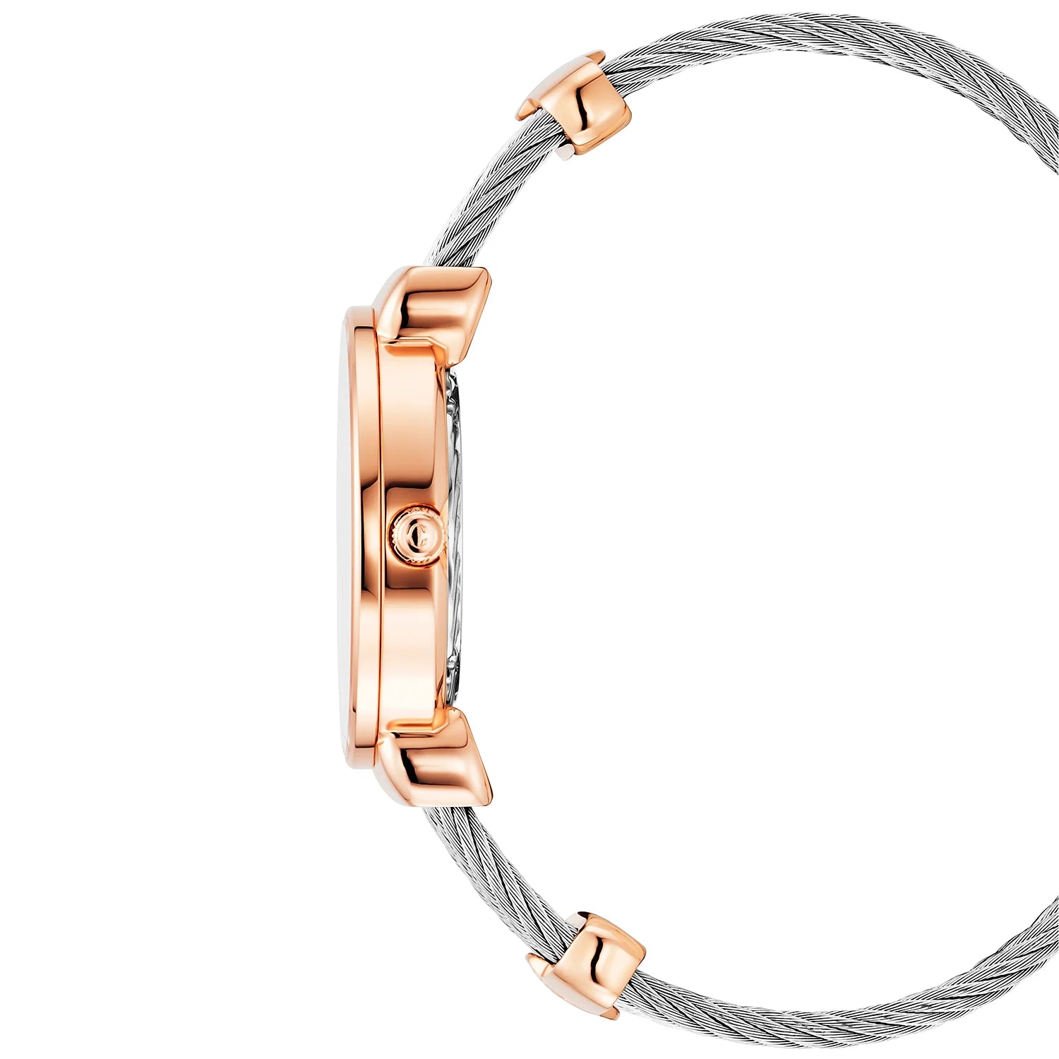 ST TROPEZ ICON, 30MM, CUARZO CALIBRE, PERLA CON 11 DIAMANTES, "CHARRIOL CHARRIOL " BEZEL, PULSERA DE CABLE DE ACERO - Charriol Geneve - Relojeria