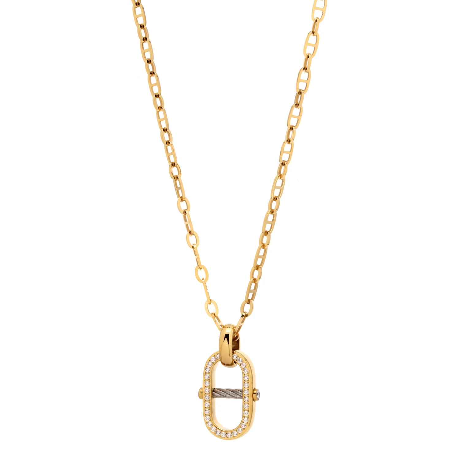 Yellow Gold with 34 Zirconias_Steel