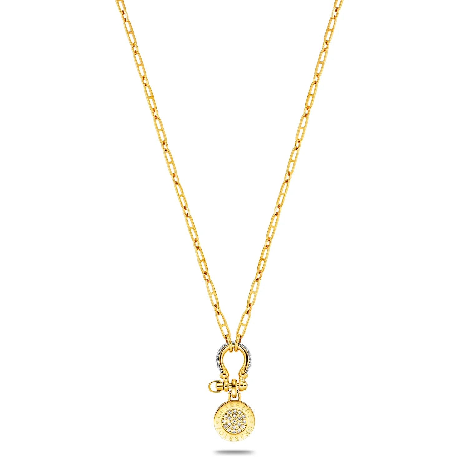 Steel_Yellow Gold with 19 Zirconias_45cm