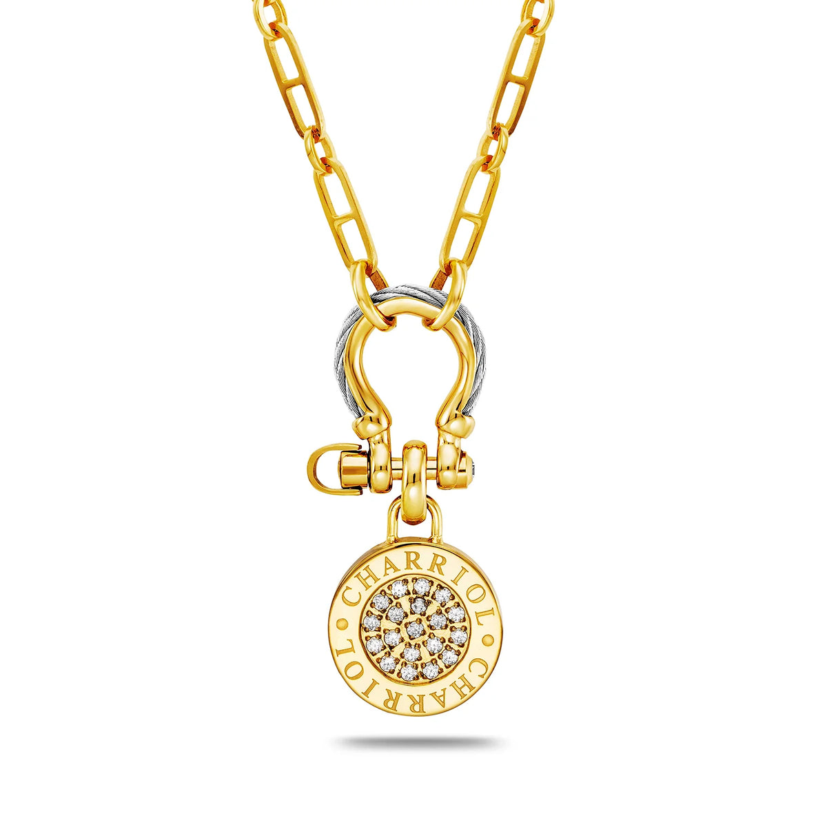 Steel_Yellow Gold with 19 Zirconias_45cm