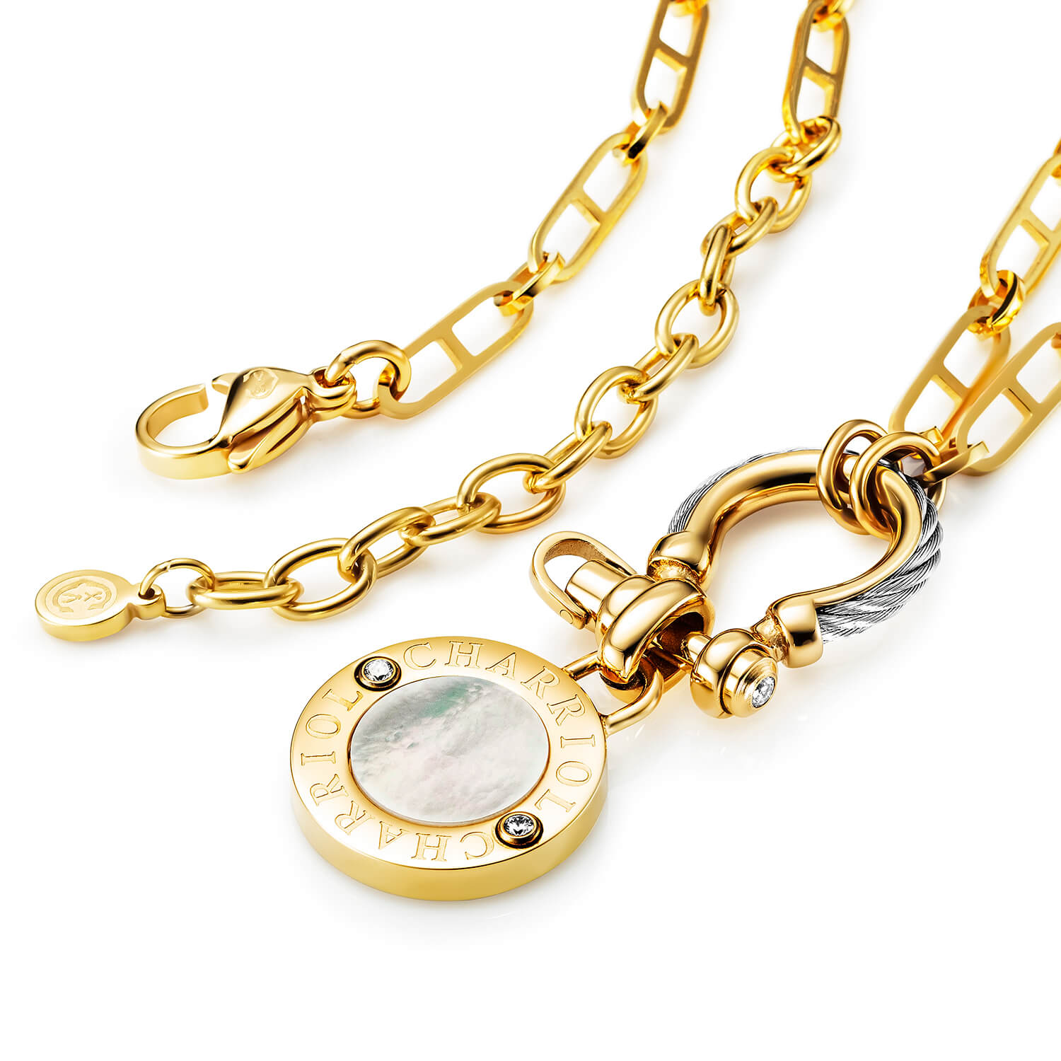 Acero_Oro amarillo con 2 circonitas_40cm a 45cm