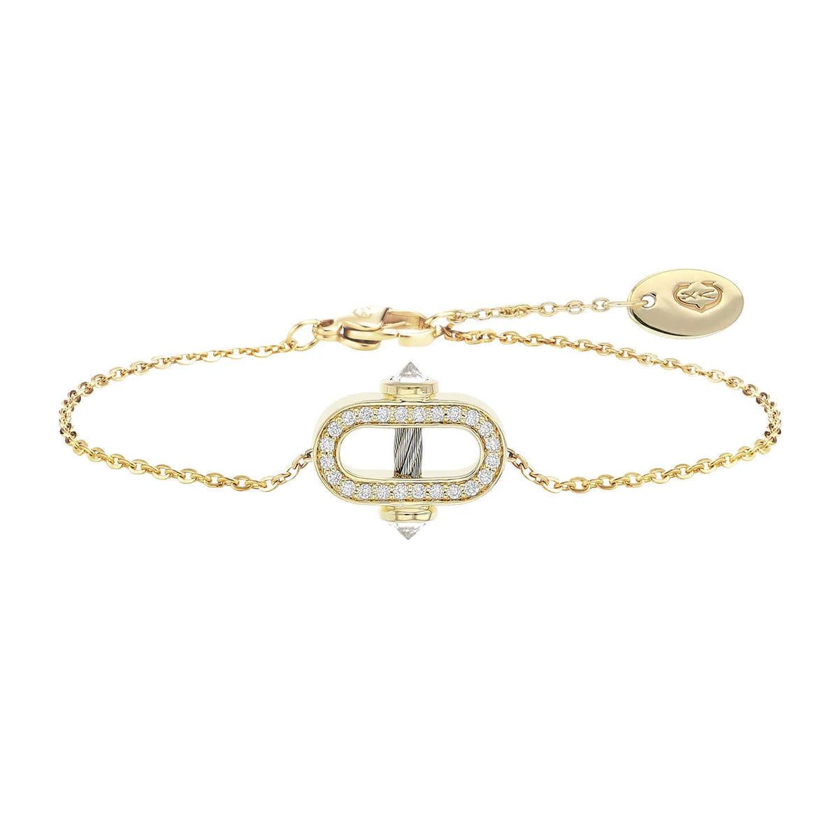 Steel_Gold 18KT with 2 Diamonds 0.16ct